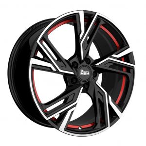 Janta aliaj MAM Felgen RS5 7x16 5x108 et38 BLACK FRONT POLISH RED INSIDE