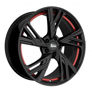 Janta aliaj MAM Felgen RS5 7.5x17 5x100 et35 BLACK PAINTED RED INSIDE