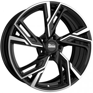 Janta aliaj MAM Felgen RS5 7.5x17 5x100 et35 BLACK FRONT POLISH